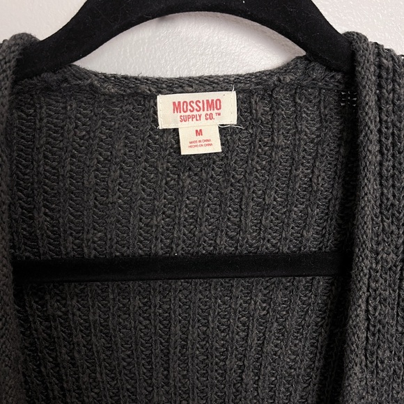 Mossimo Supply Co. Charcoal Cardigan with Pocket & Criss Cross Detail - Picture 3 of 5